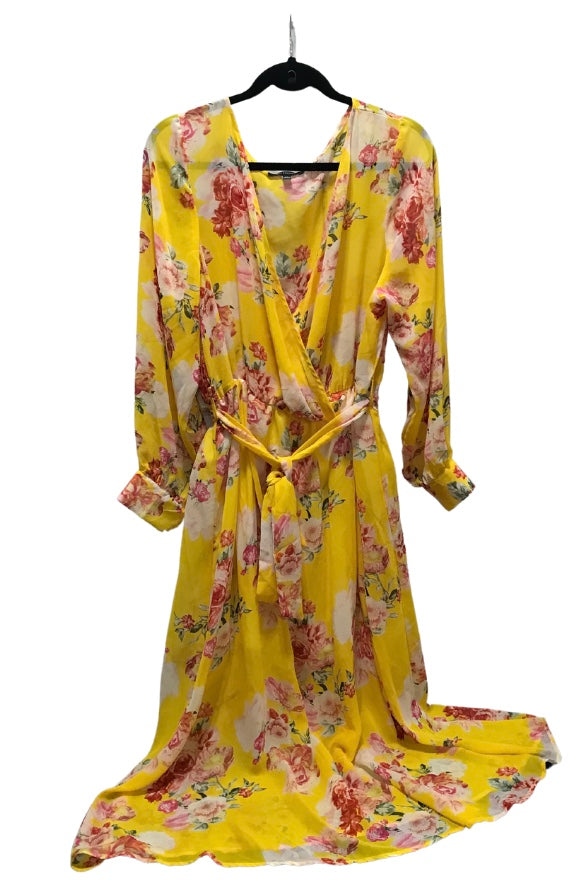 Women's Floral Print Long Sleeve Dress 2X