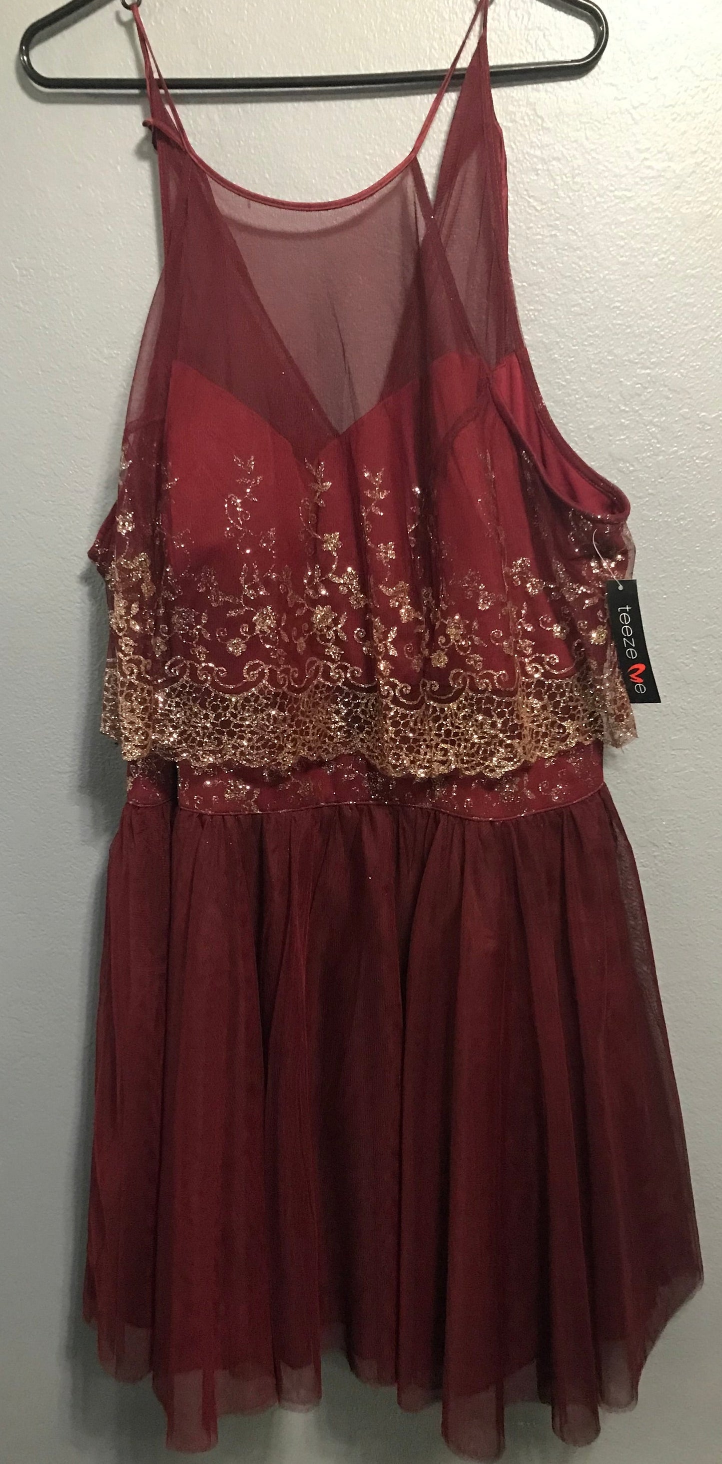 Burgundy and Gold Dress Size 22