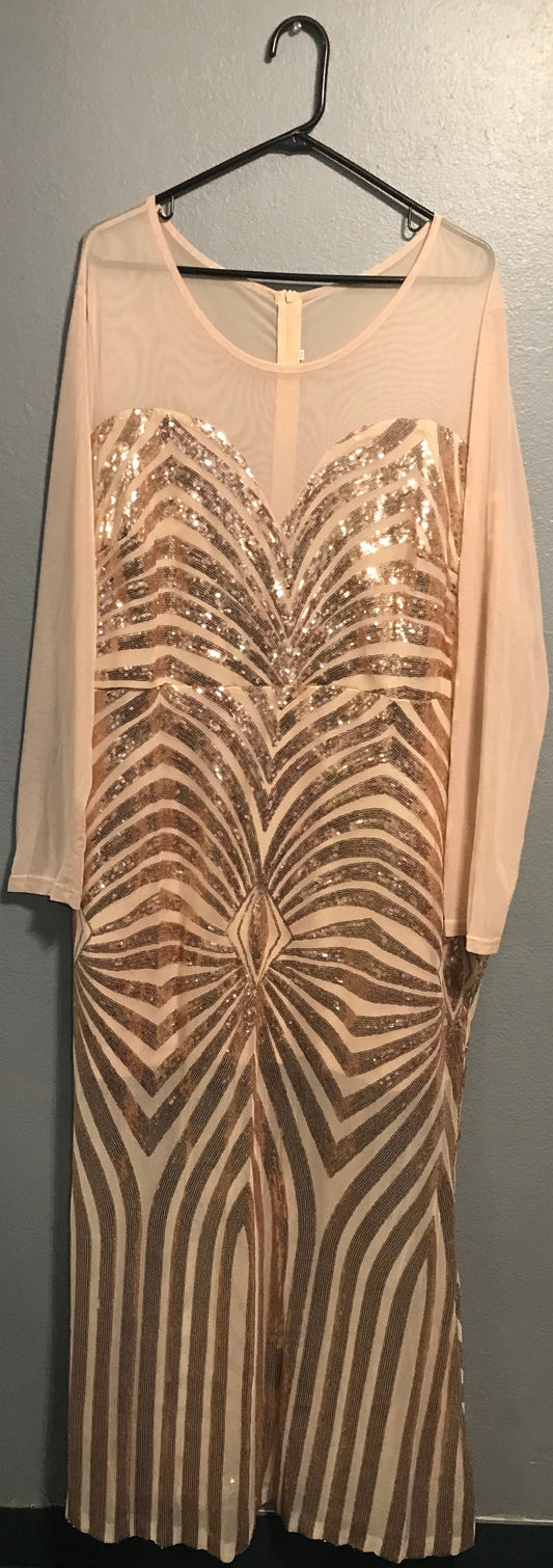 Peach Sequin Dress 3x