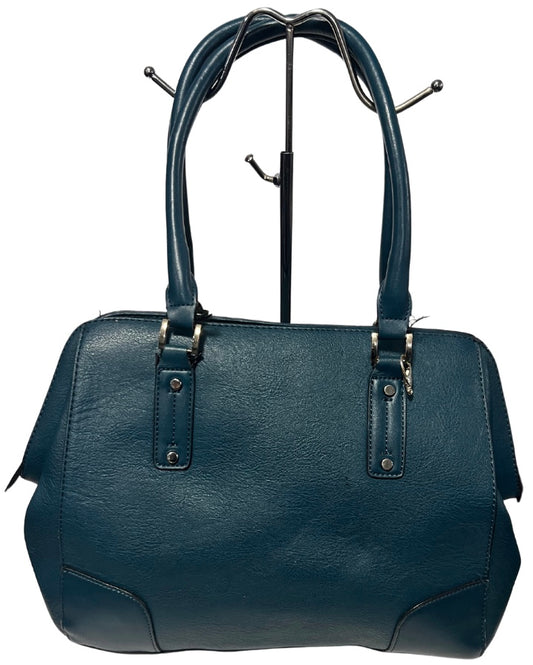 Turquoise Bowler Bag Pleather Handbag