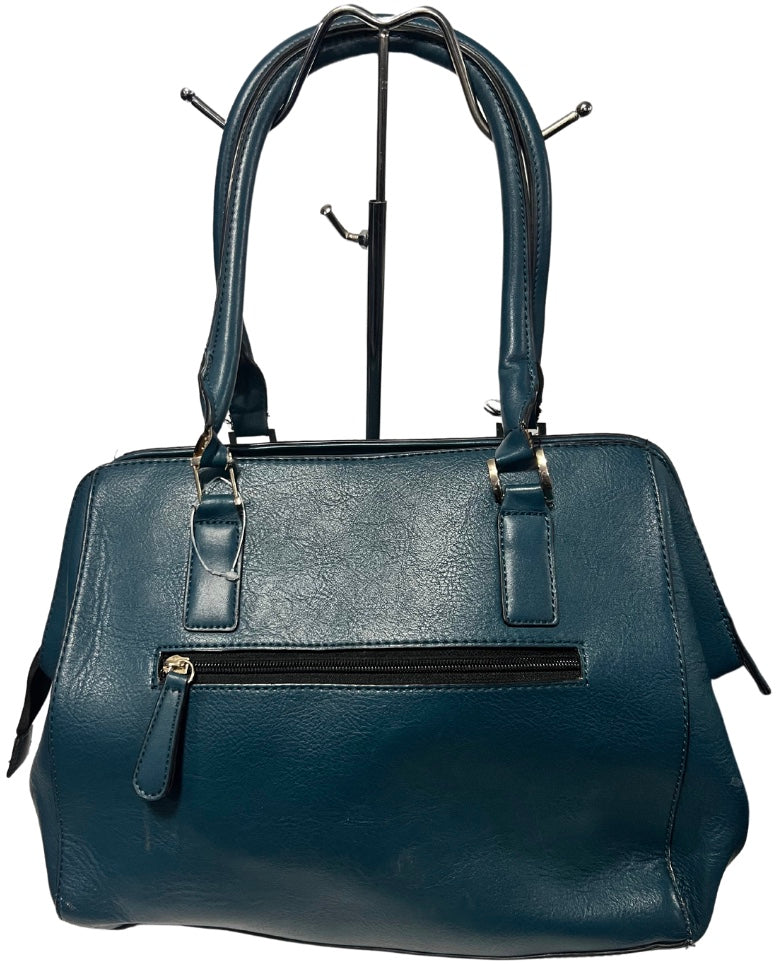 Turquoise Bowler Bag Pleather Handbag